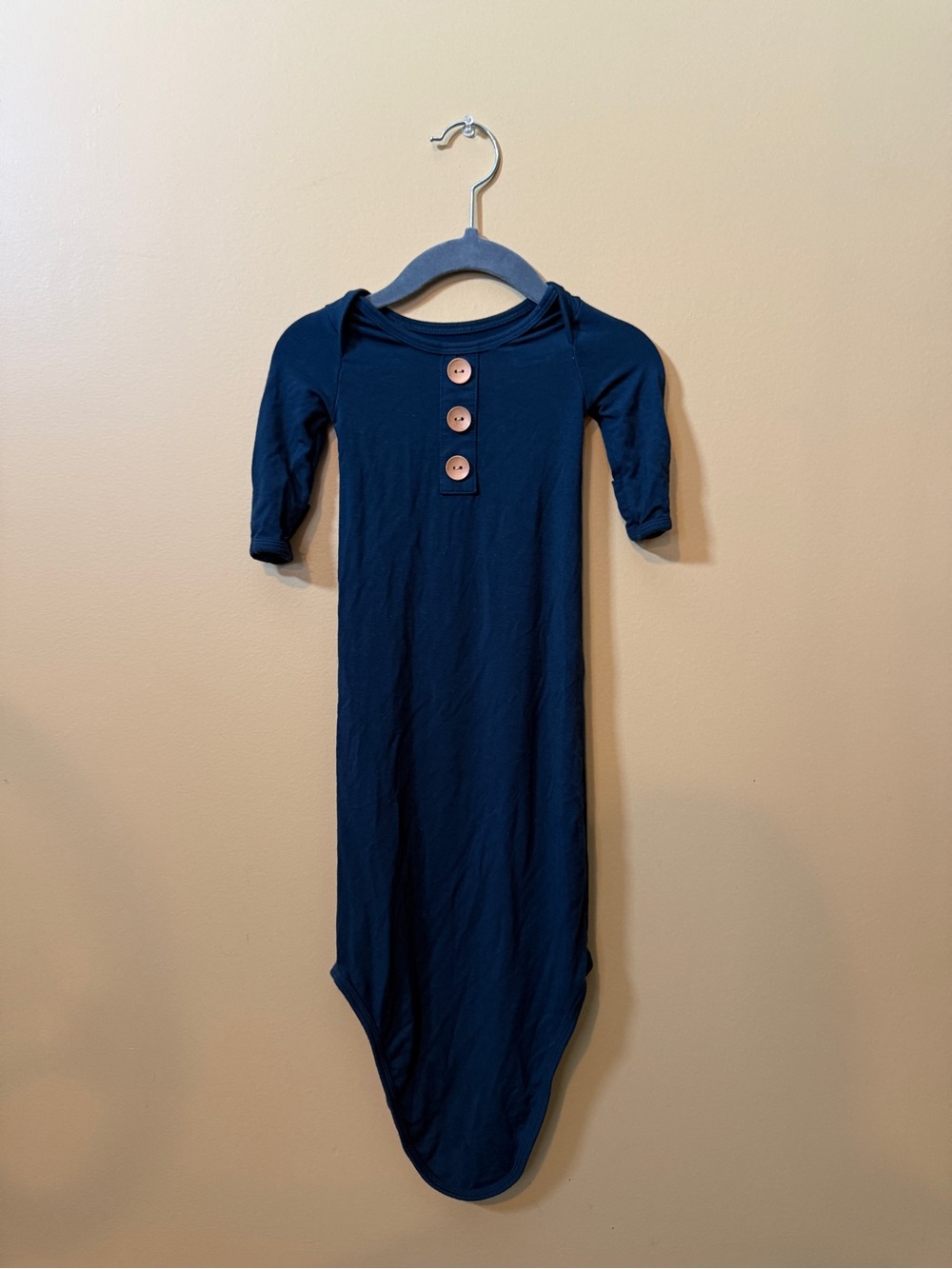 Caden Lane Bamboo Convertible Gown Sleeper Navy Blue 7-14 lbs EUC